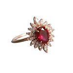 Lana | Oval Pear Chatham™ Ruby Halo Ring