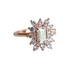 Margot | Emerald Cut Diamond Halo Ring