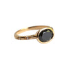 Stella | Oval 1 ct. Black Diamond Bezel Set Starburst East-West Ring