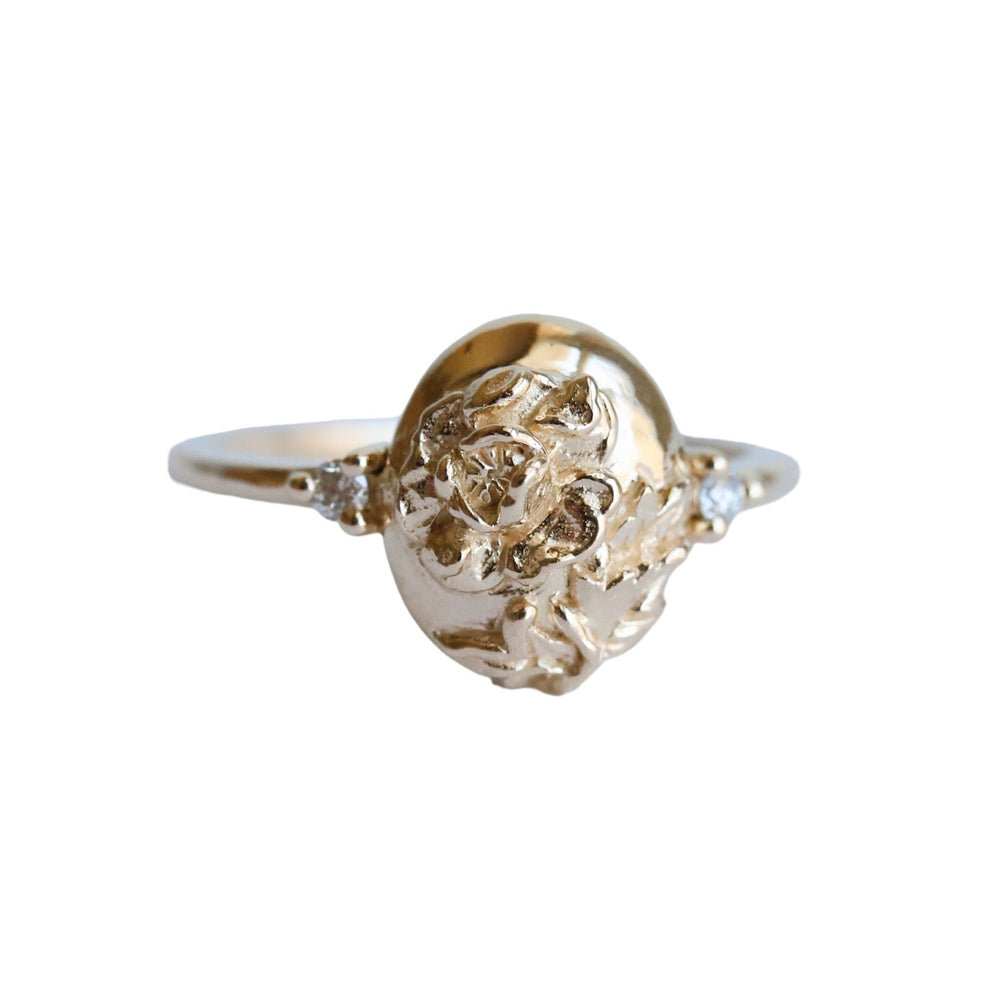 Two Dimensional Peony Signet Ring
