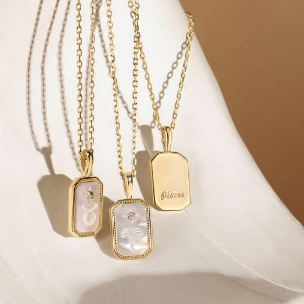Stella | Zodiac Amulet Mother Of Pearl Necklace