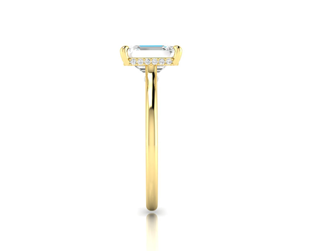 WYN Hidden Halo | Emerald Cut Solitaire Ring