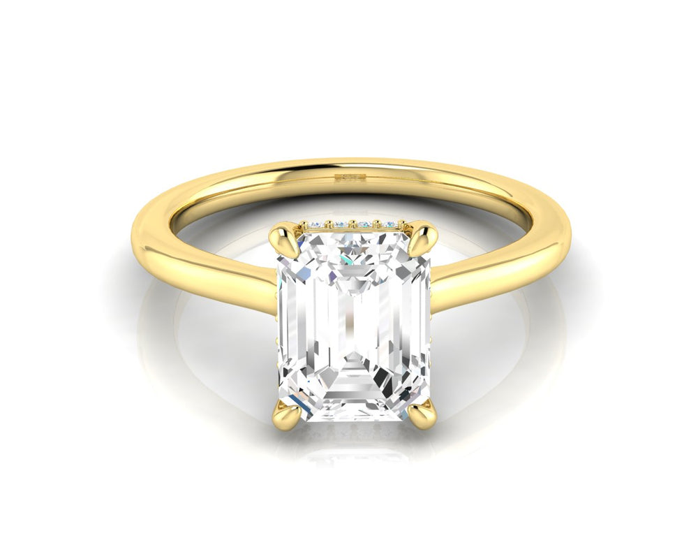WYN Hidden Halo | Emerald Cut Solitaire Ring