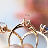 ALVA l Classic 1 Carat Round Peach Morganite Solitaire Ring - Emi Conner Jewelry 