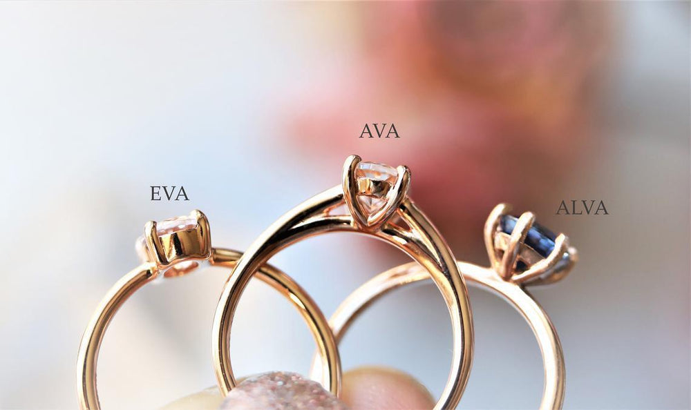 ALVA | 14K 0.7 ct Oval Aquamarine Dainty Solitaire Ring - Emi Conner Jewelry 