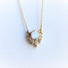 Olivia | 14K Rainbow Moonstone & Diamond Crown Pendant Necklace - Emi Conner Jewelry 