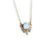 Olivia | 14K Rainbow Moonstone & Diamond Crown Pendant Necklace - Emi Conner Jewelry 