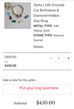 Stella | 14K Emerald Cut Birthstone & Diamond Hidden Star Ring - Emi Conner Jewelry 