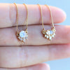 Olivia | 14K Rainbow Moonstone & Diamond Crown Pendant Necklace - Emi Conner Jewelry 