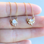 Olivia | 14K Rainbow Moonstone & Diamond Crown Pendant Necklace - Emi Conner Jewelry 