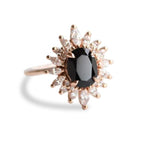 Lana | Oval Black Onyx Halo Ring