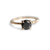 ALVA |  0.7 ct. Round Black Onyx Solitaire in Hammer Finish - Emi Conner Jewelry 
