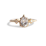 Cara | Pear White Sapphire & Diamond Triple Station Ring