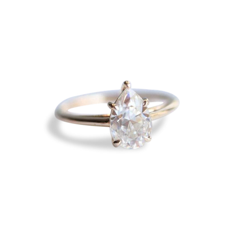 AVA | 1.5 ct. Pear Dainty Cathedral Solitaire Ring