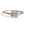 Alexis | 18K Emerald Cut Diamond & Triangle Diamond Ring - Emi Conner Jewelry 