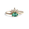 Olina | 14K Natural Oval Emerald & Diamond Ring Crown Ring - Emi Conner Jewelry 