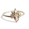 Ophelia | 14K Pear Peach Pink Morganite Crown Promise Ring - Emi Conner Jewelry 