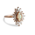 Liana | Marquise Australian opal Halo Ring