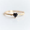 Acacia | 4 mm Heart Black Onyx Twig Engagement Ring - Emi Conner Jewelry 