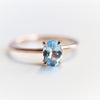 ALVA | 14K 0.7 ct Oval Aquamarine Dainty Solitaire Ring - Emi Conner Jewelry 