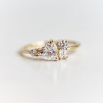 Brie | 14K Heart Moissanite Cluster Ring - Emi Conner Jewelry 