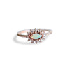 Daniella | 14K Australian Opal & Diamond Petite Halo Ring - Emi Conner Jewelry 