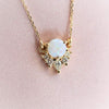 Olivia | 14K Australian Opal & Diamond Crown Pendant Necklace - Emi Conner Jewelry 