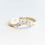 Everett Crown No.1 | 14K Dainty Diamond Crown Contour Band - Emi Conner Jewelry 