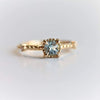 Chelsea| 1 4K Round Aquamarine & Diamond Accent Ring - Emi Conner Jewelry 