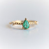 Chelsea - 14K Pear Zambian Emerald & Diamond Accent Ring - Emi Conner Jewelry 