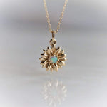 14K Sunflower Australian Opal Necklace - Emi Conner Jewelry 