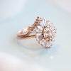 Victoria | 14K Morganite & Diamond Fancy Halo Luxury Ring - Emi Conner Jewelry 