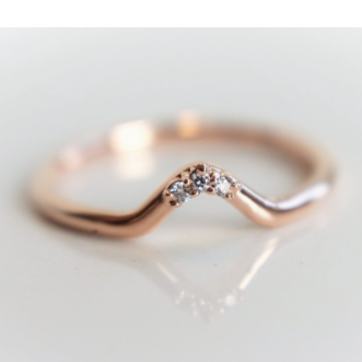 Lily Crown No.1 | 14K Gold & Diamond Contour Band - Emi Conner Jewelry 