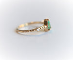 Chelsea - 14K Pear Zambian Emerald & Diamond Accent Ring - Emi Conner Jewelry 