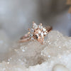 Ophelia | 14K Pear Peach Pink Morganite Crown Promise Ring - Emi Conner Jewelry 