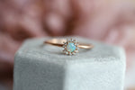 Annabell | 14K Australian Opal & Diamond Petite Halo Ring - Emi Conner Jewelry 