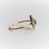 Skylar | 14K Natural Emerald & Diamond Snowflake Fancy Halo Ring - Emi Conner Jewelry 