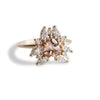 Layla | 14K Trillion Morganite & Diamond Petite Cocktail Ring - Emi Conner Jewelry 