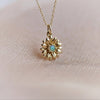 14K Sunflower Australian Opal Necklace - Emi Conner Jewelry 