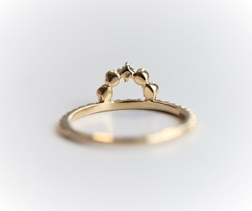 Rosette | 14K Rose Arch and Diamond Ring - Emi Conner Jewelry 