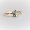 Chelsea | 14K Pear Aquamarine & Diamond Accent Ring - Emi Conner Jewelry 
