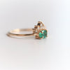 Olina | 14K Natural Oval Emerald & Diamond Ring Crown Ring - Emi Conner Jewelry 