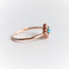 Daniella |  14K Turquoise & Diamond Petite Halo Ring - Emi Conner Jewelry 