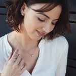 Olivia | 14K Rainbow Moonstone & Diamond Earrings - Emi Conner Jewelry 