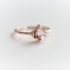 Alexis | Pear Morganite & Triangle Moissanite Ring - Emi Conner Jewelry 