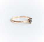 Acacia | 4 mm Heart Black Onyx Twig Engagement Ring - Emi Conner Jewelry 