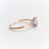 ALVA | 14K 0.7 ct Oval Aquamarine Dainty Solitaire Ring - Emi Conner Jewelry 