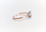 ALVA | 14K 0.7 ct Oval Aquamarine Dainty Solitaire Ring - Emi Conner Jewelry 