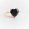 ALVA | 14K Heart Black Onyx Solitaire Ring - Emi Conner Jewelry 