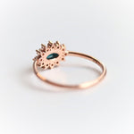 Daniella |  14K Turquoise & Diamond Petite Halo Ring - Emi Conner Jewelry 